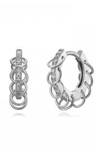 Image 2 of Pierced Diamond Hoops