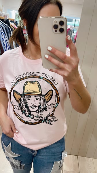 Image of Desert Stampede Co Cowgirl Tee_ L_pink