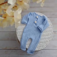 Image 1 of Newborn boys romper Marco | baby blue