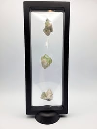 Image 7 of Set of 3 Octahedral YGX Fluorite & Candle Quartz with 9" Display - 4 Styles