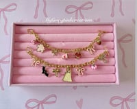 Image 1 of Gold Plated Coquette Halloween Fall Charm Bracelet 