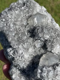 Image 16 of UV Calcite On Quartz Crystal With Chalcopyrite Specimen #1559