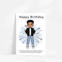 Image 1 of Black boy Birthday Card