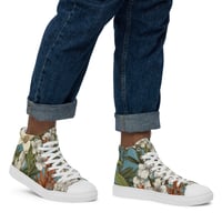 Image 1 of Colorful Botanical Plants Art Nouveau Men’s High Top Canvas Shoes