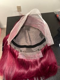 Image 3 of 12 burgundy bob wig