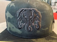 Image 4 of 3 Headed Elephant Black Camo Snapback
