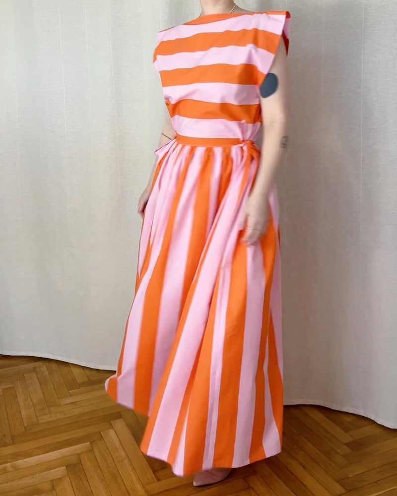 Image of n a n o v o šaty na zaväzovanie ruffle 001 / LIMITED 2 PIECES / 100% bavlna