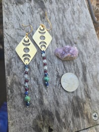 Image 2 of Knotted gemstone moonphase earrings 01