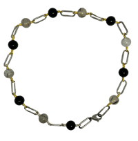 Image 1 of Stainless & Stones Harmony | Rutilated Quartz paired with Jade Necklace