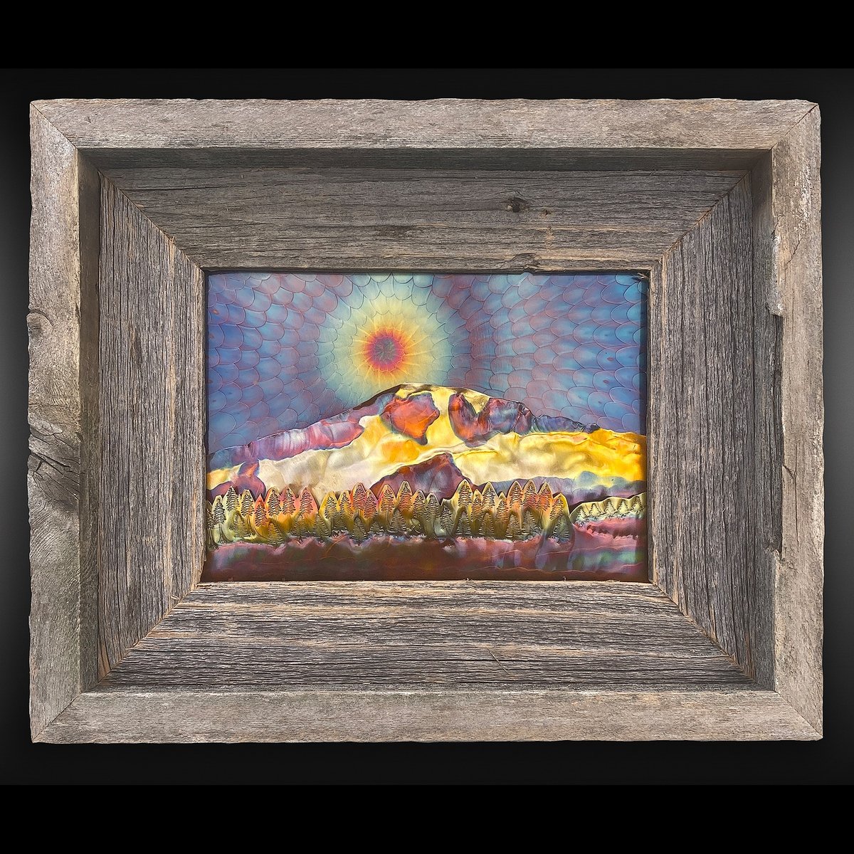 Flame Painted Copper Mount Rainier