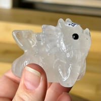 Image 2 of Clear Quartz and Red Jade Laying Dragon ($20)