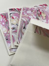 Marbled Notecard Set - Poppy & Pink