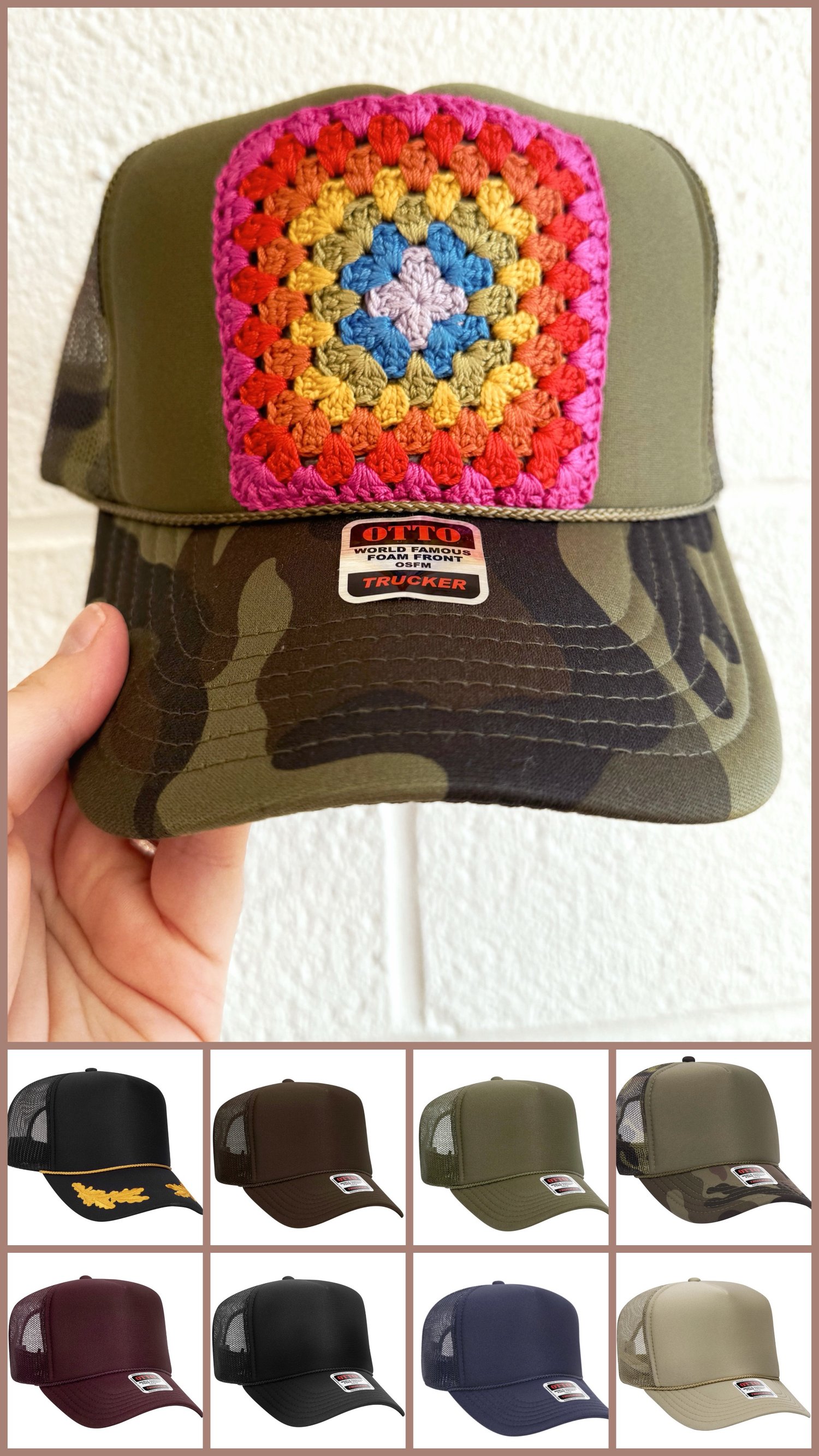 Image of Granny Square Trucker Hat 