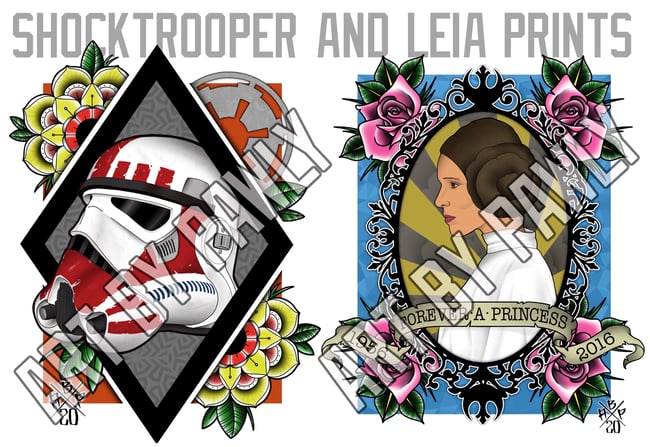 Princess Leia and Shock Trooper Prints 