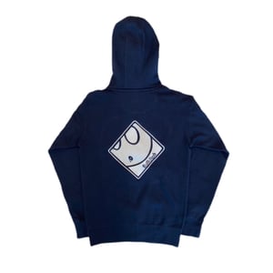 Image of Ghost Arabic Stitch Zip Up in Navy/White