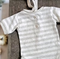Image 2 of Newborn bodysuit for photo shoots | Robbie| stripes | short sleeve