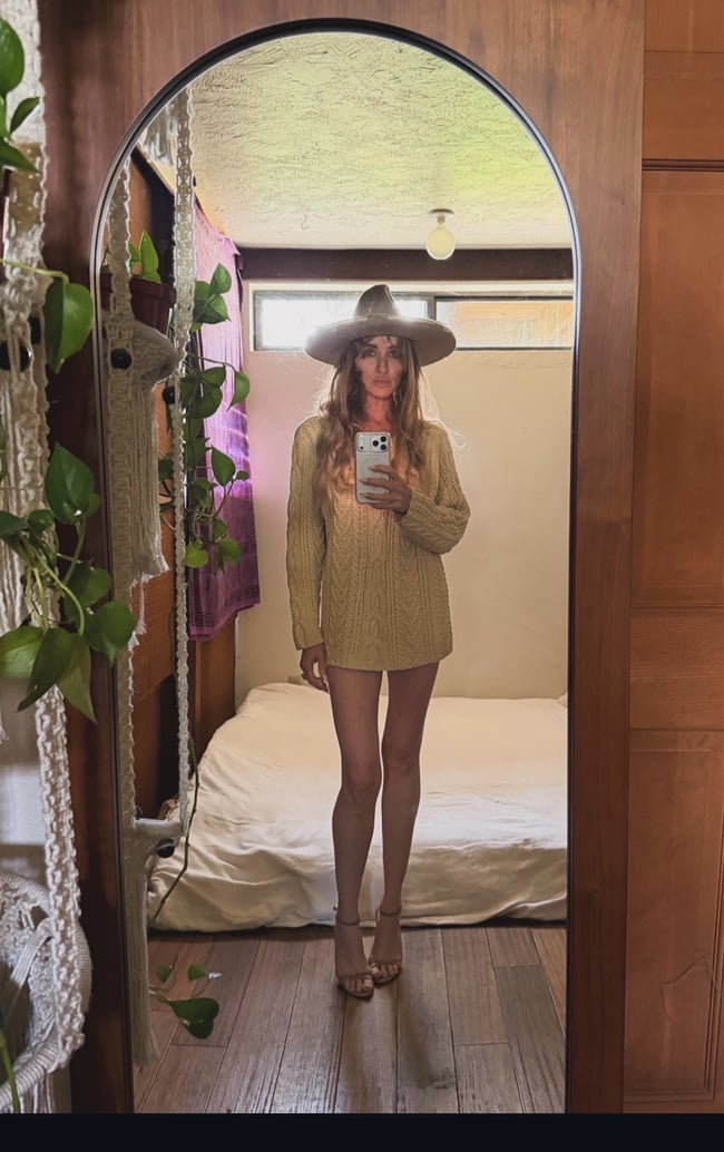 70s handknit silk and wool fisherman sweater or mini dress