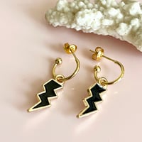 Image 2 of Half Hoops Lightning Bolt - Black