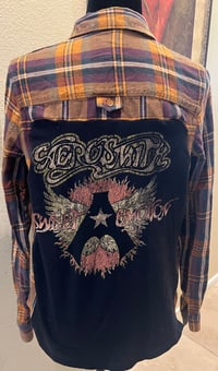 Vintage Orange/Black/Olum Flannel Shirt Aerosmith