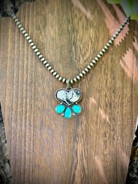 White Buffalo & Kingman Heart Pendant
