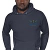 BOSSFITTED Neon Green and Blue Embroidered Logo Unisex Hoodie