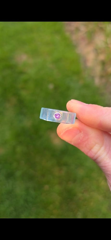 Image of Aquamarine signet with Sapphire 
