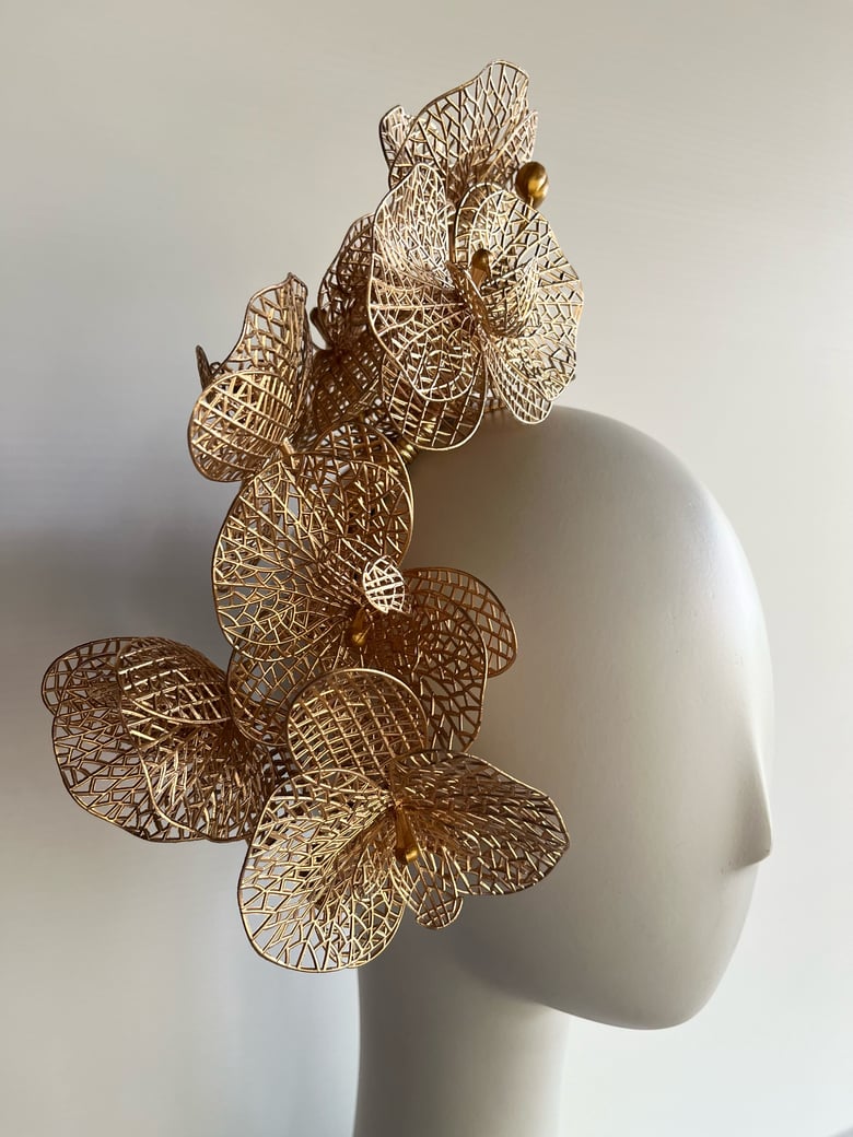 Image of Gold orchid headpiece 