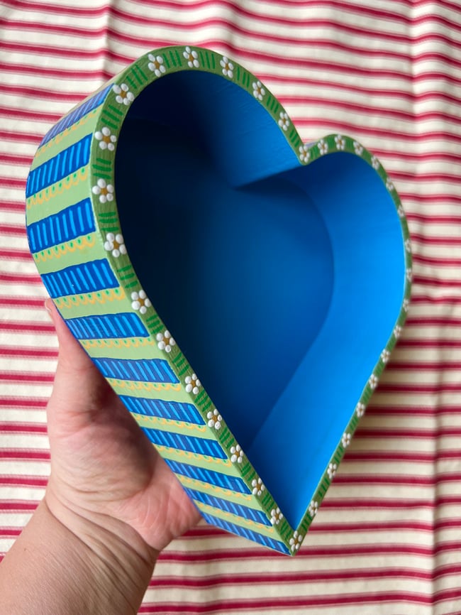 Heart shaped wooden tray