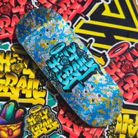 Image 1 of Heat Transfer x6 Top and Bottom Blue\Gold\Silver Foils 34mm Popsicle(KNIGHT MOLD)