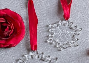 Image of Custom Engraved Mini Snowflake Acrylic Ornament 