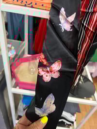 Image 2 of vintage silk stripe and butterfly strip scarf 