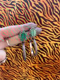 Image 3 of Sterlingsilber Creolen mit Türkis 