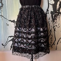 Image 1 of Black & White Lace Overlay Ribbonskirt