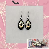 Floral Spider in Web Earrings