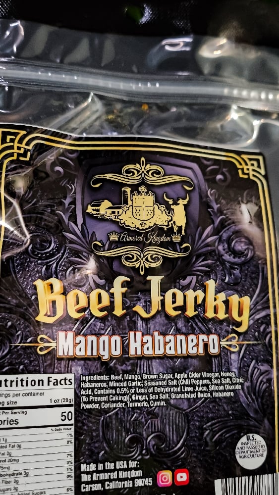 👑The Armored Kingdom Mango Habanero Beef Jerky 🥭🌶🍖