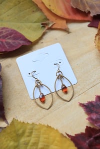 Image 3 of Citrine Brass Chained Earrings