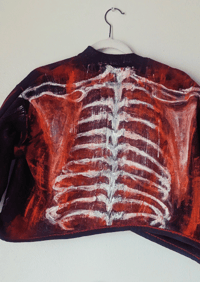 Image 5 of Hand-painted rib cage sweater (chalice of Saint John the Baptist)
