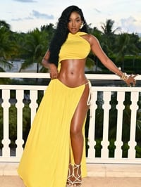 Image 3 of Ari lace up side slit dress
