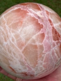Image 9 of Large Banded Calcite Crystal Sphere Statement Piece #853