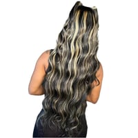 Image 2 of Black & Blonde Highlight Wig
