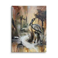 Image 2 of Pelican on Cypress Stump Canvas
