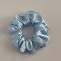 Light Blue Satin Handmade Scrunchie 