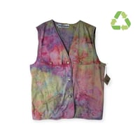 Image 1 of ♻️ UPCYCLED L/XL Vintage Cotton Vest in Muted Ice Dye