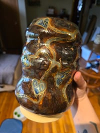 Image 6 of Bronze Vase with Blue Vines