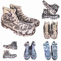 Image 1 of 1 of 1 size US8 EUR 39 hand drawn hi top converse 