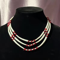 Image 1 of Garnet, mother of pearl, & Dentalium choker