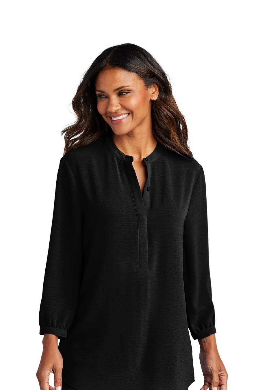 Image of STAFF ONLY Ladies Port Authority 3/4 Sleeve Textured Crepe Tunic