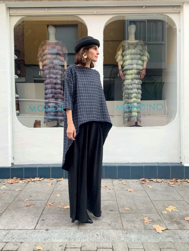 AMAZONA KAFTAN IN GREY CHECK