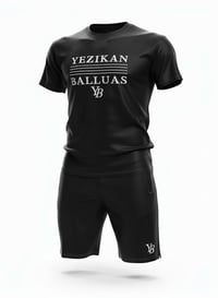 Image 5 of YB Black Mesh Blend Short Set