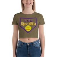 Image 3 of LSU Tiger Mafia Softball Women’s Crop Tee